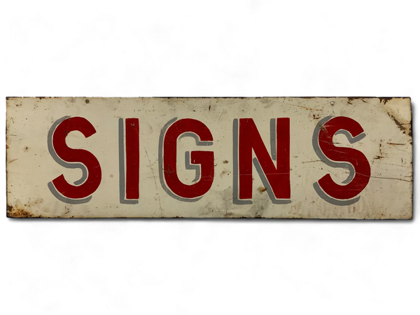 Hand Painted Metal "Signs" Sign