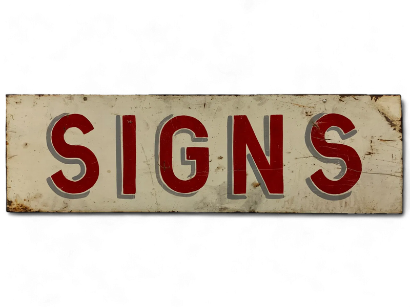 Hand Painted Metal "Signs" Sign