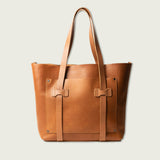 Leather Medium Tote Bag: Tan