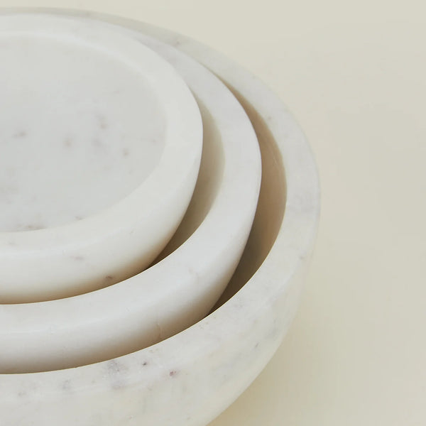 SIMPLE MARBLE BOWL - LARGE - WHITE