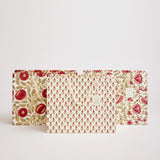 Block Print Gift Bag, Red Flower, Large