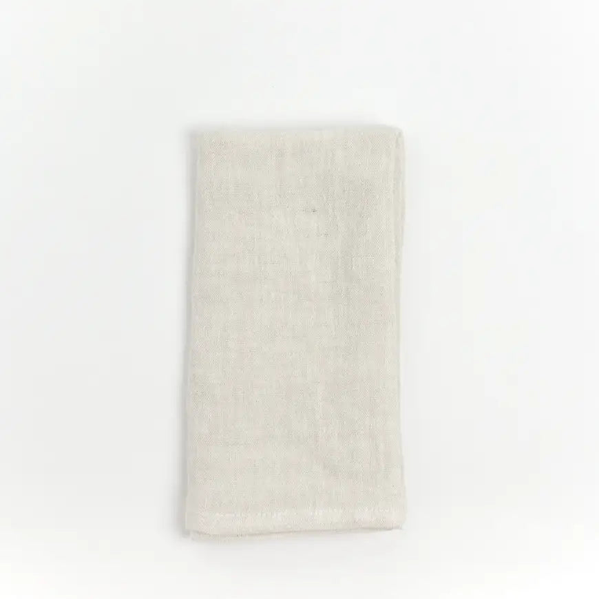 Stone Washed Linen Hemmed Dinner Napkins