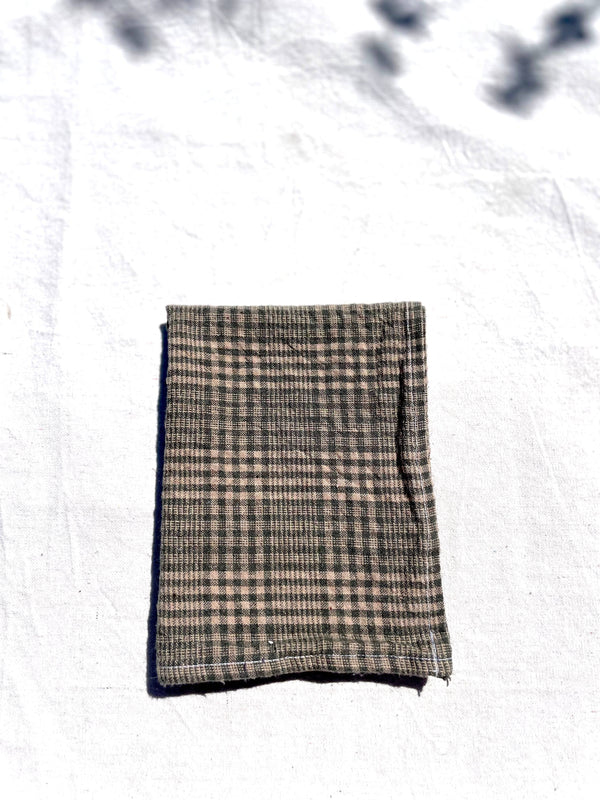 Dusty Olive Green Plaid Towel