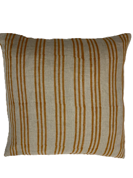 Mustard Stripe Linen Pillow