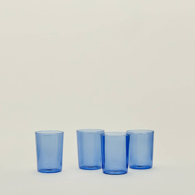 ESSENTIAL GLASSWARE - SET OF 4, BLUE - MEDIUM