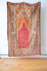 Antique Turkish Prayer Rug, Red / Persimmon