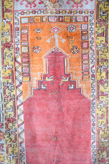 Antique Turkish Prayer Rug, Red / Persimmon