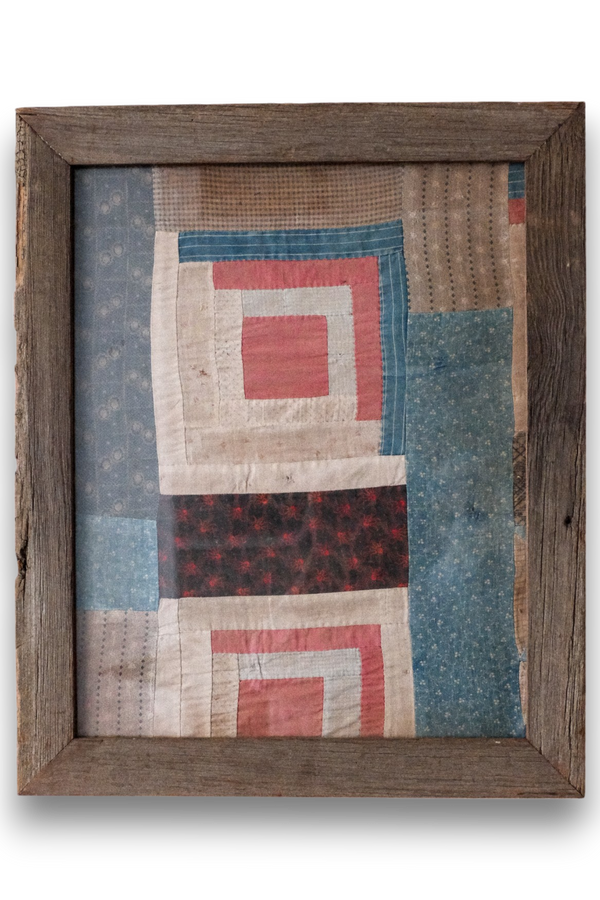 Wood Framed Log Cabin Quilt Block