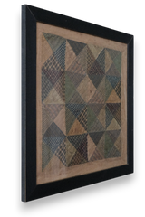 Framed Blue Patchwork Quilt Block