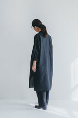 Nisha Long Button Down Dress, Black