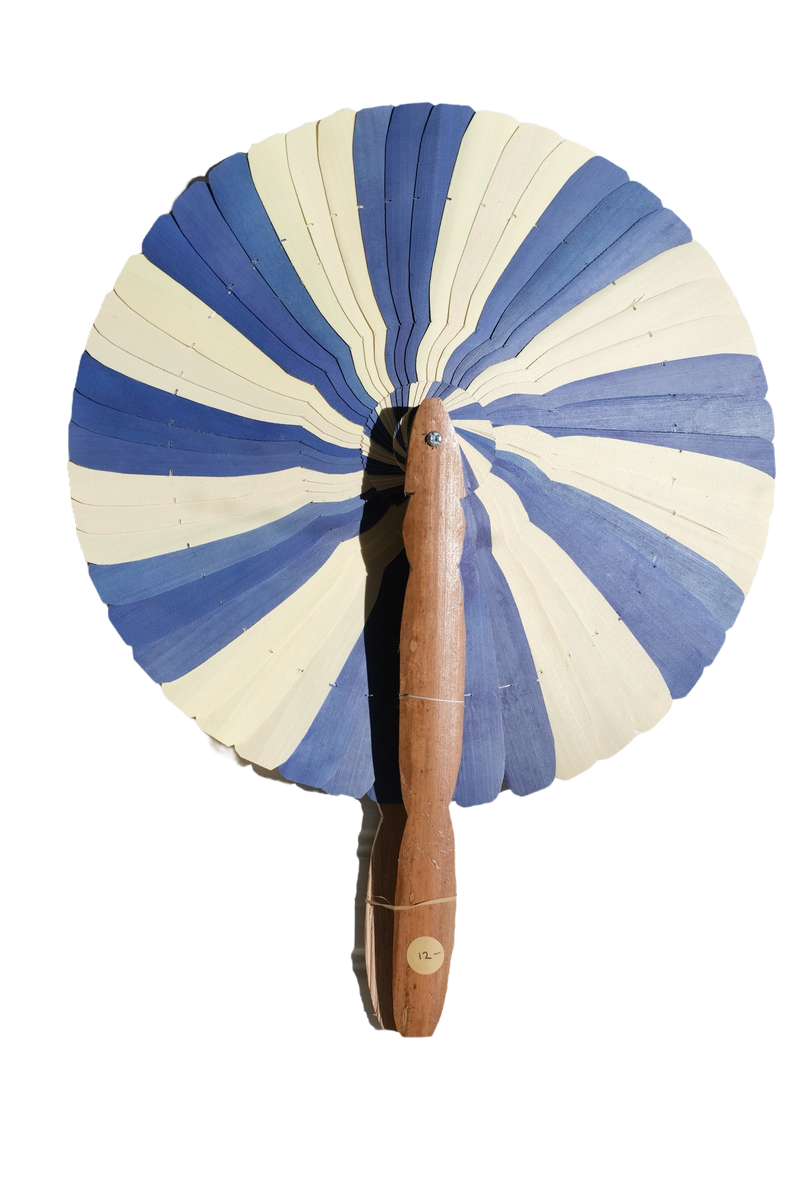 Cambodian Hand Fan, Navy