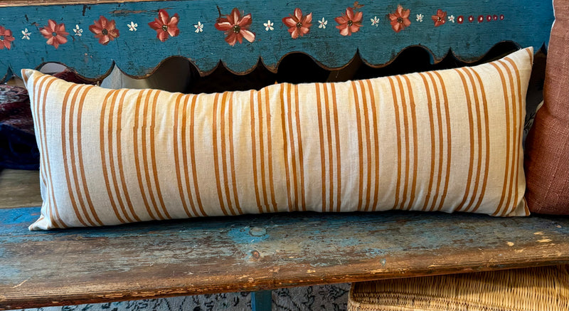 Mustard Stripe Lumbar Pillow