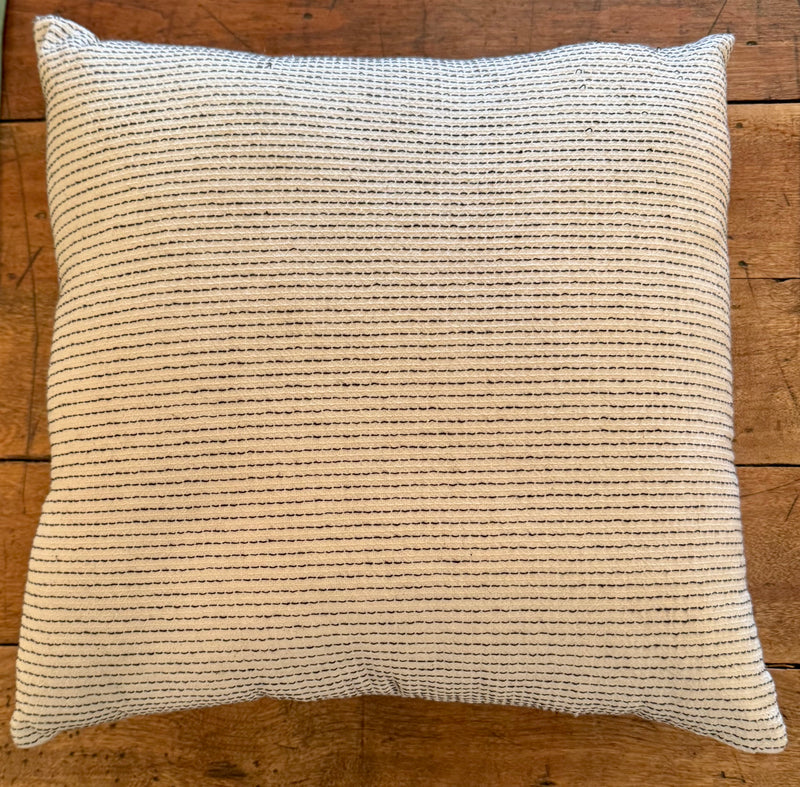 Cream & Black Handwoven Striped Pillow