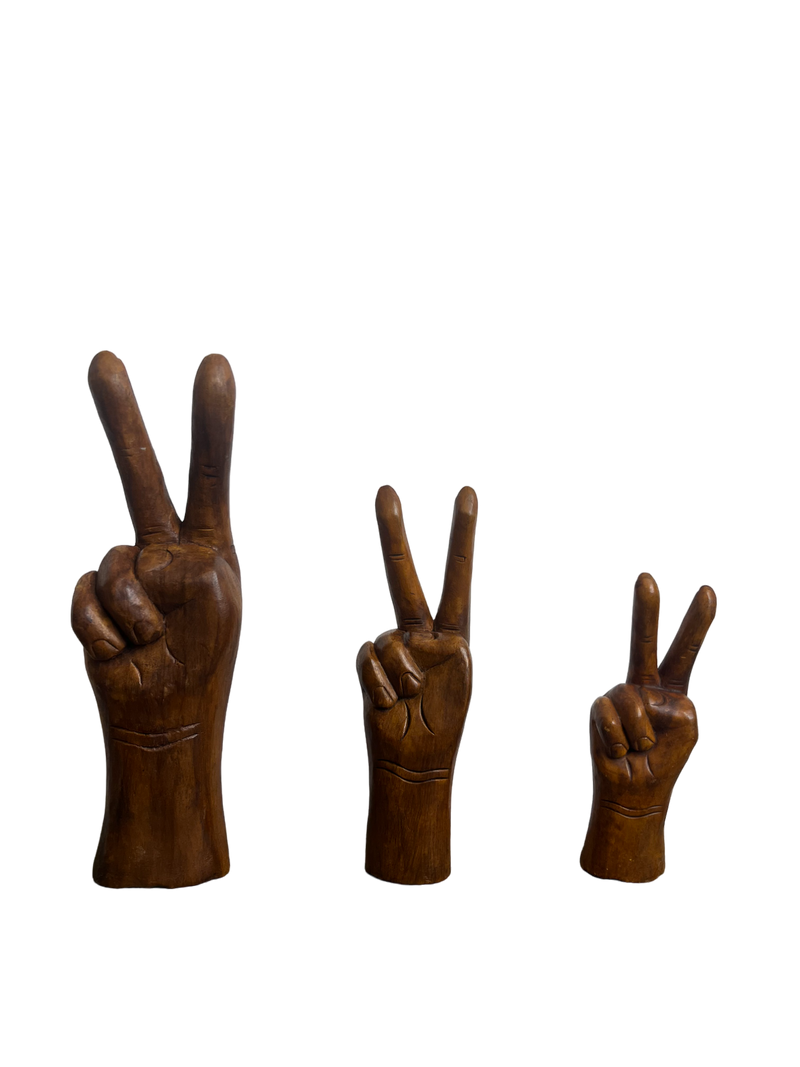 Vintage Hand Carved Peace Sign