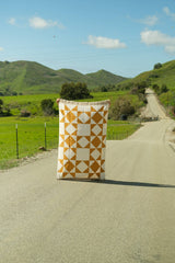 Patchwork Sun Gold/Cream - Handwoven Western Throw Blanket