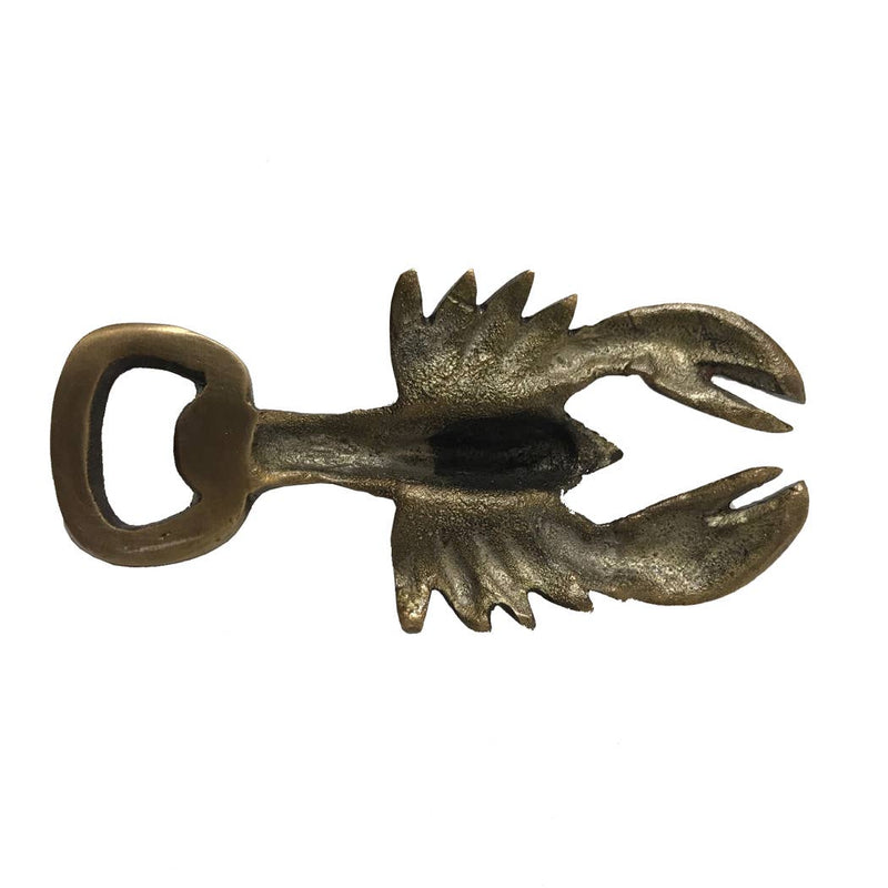 4" Antiqued Brass Lobster Bottle Opener