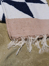 Navy & Cream Patchwork Sun Handwoven Western Throw Blanket