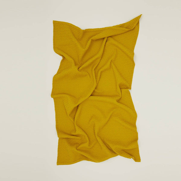 SIMPLE WAFFLE HAND TOWELS - MUSTARD