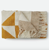 Patchwork Sun Gold/Cream - Handwoven Western Throw Blanket