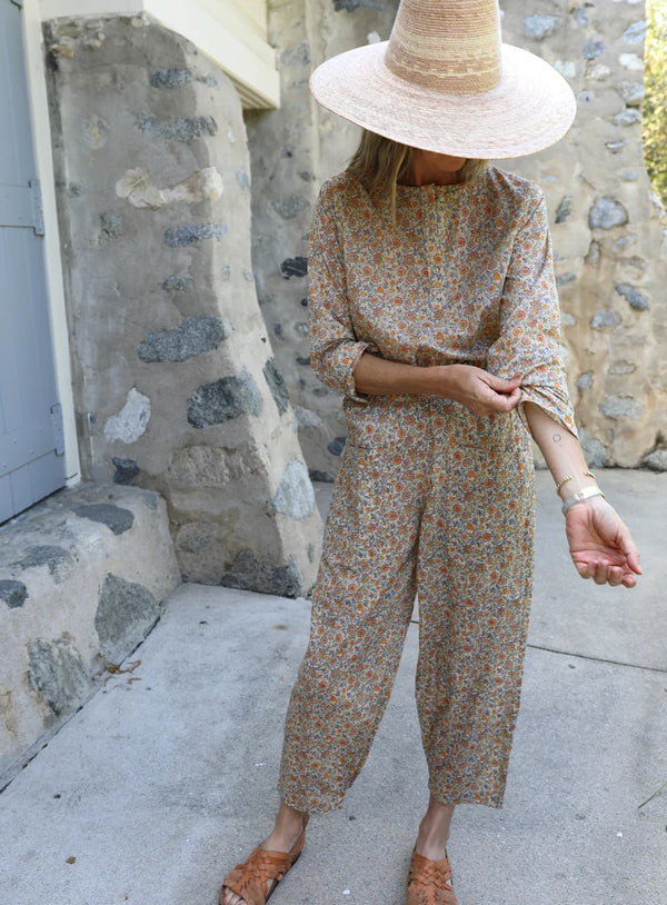 Basque Top, Capri Floral