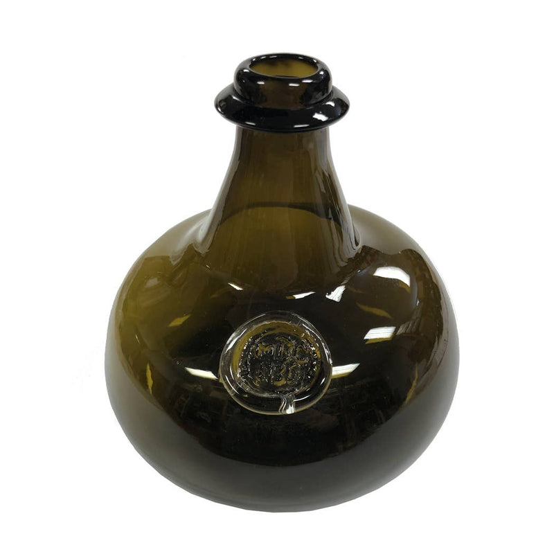 8" Hand-Blown Dark Green Thick Glass 76-oz. Onion Bottle