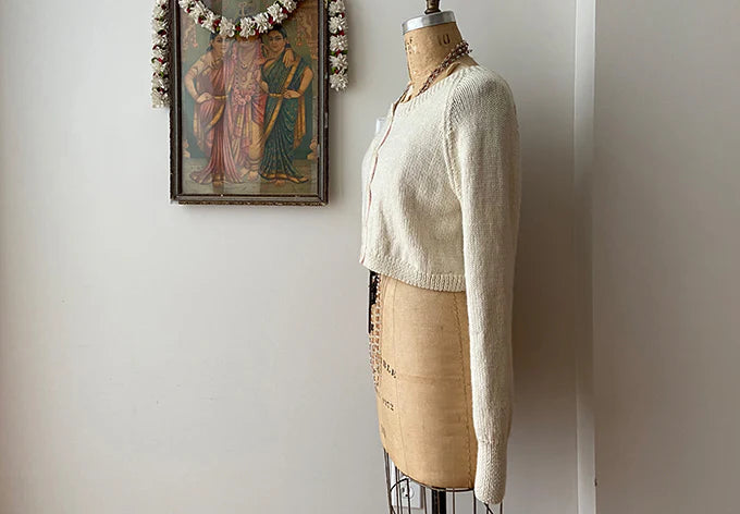 Hand Knit Cardigan, Cream