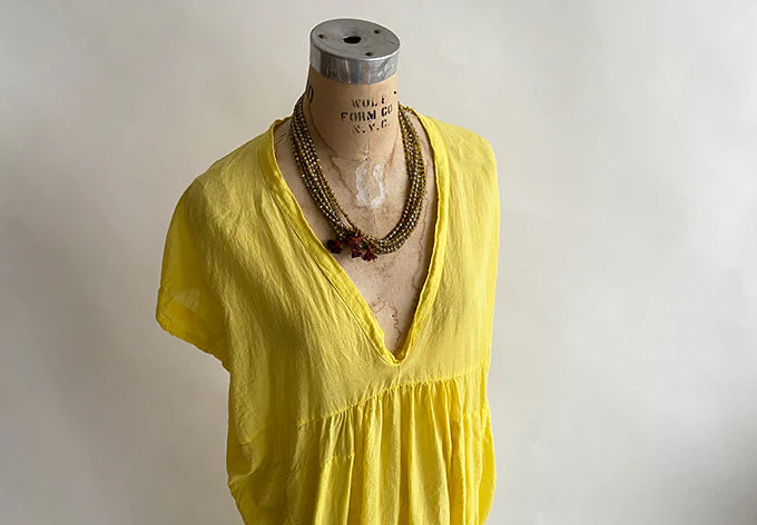 Lemon Long V Dress