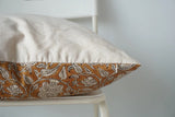 Mustard Flower Block Print Pillow