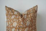 Mustard Flower Block Print Pillow