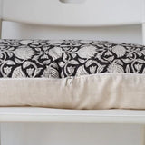 Black and Cream Floral Lumbar Pillow