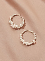 Cruz Pearl Hoop Earrings