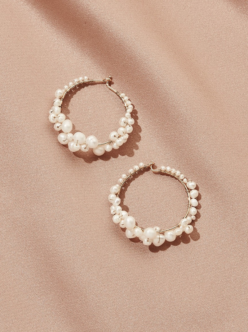 Cruz Pearl Hoop Earrings